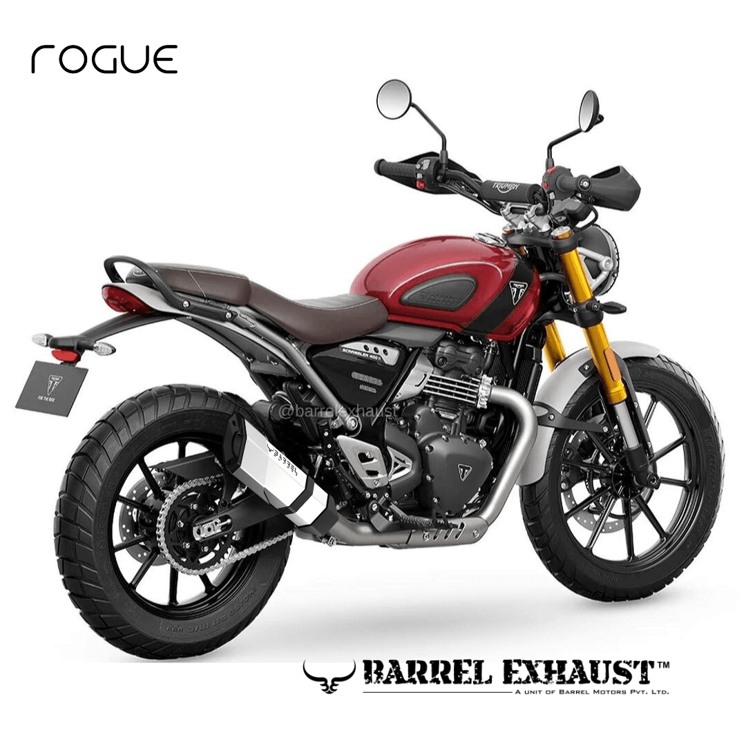 Barrel Rogue 2.0 for Triumph 400 with link pipe - Barrel Exhaust