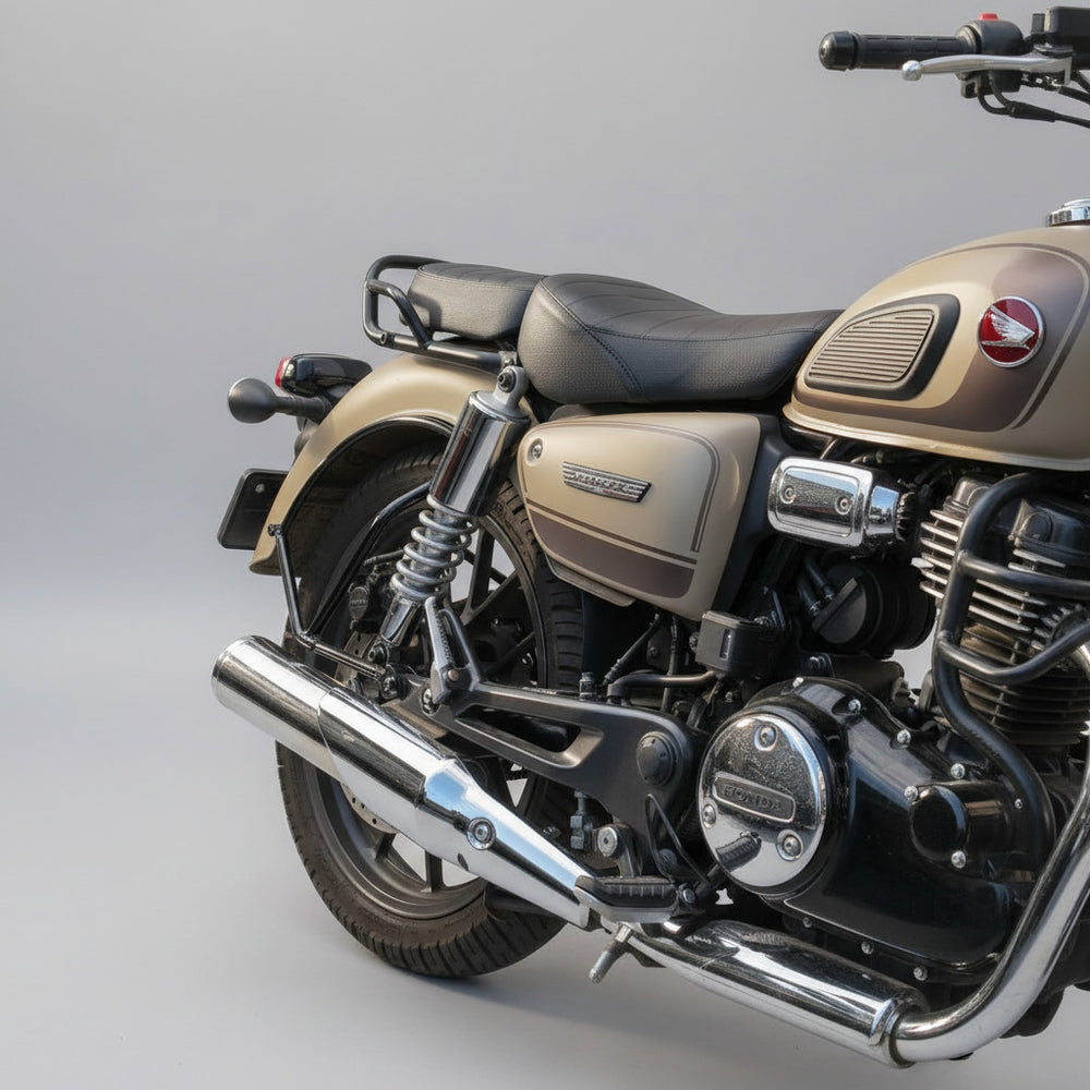 BE-55 Bass Master Exhaust for Honda CB350C — Deep Bass, Stock Heat Shield Fit