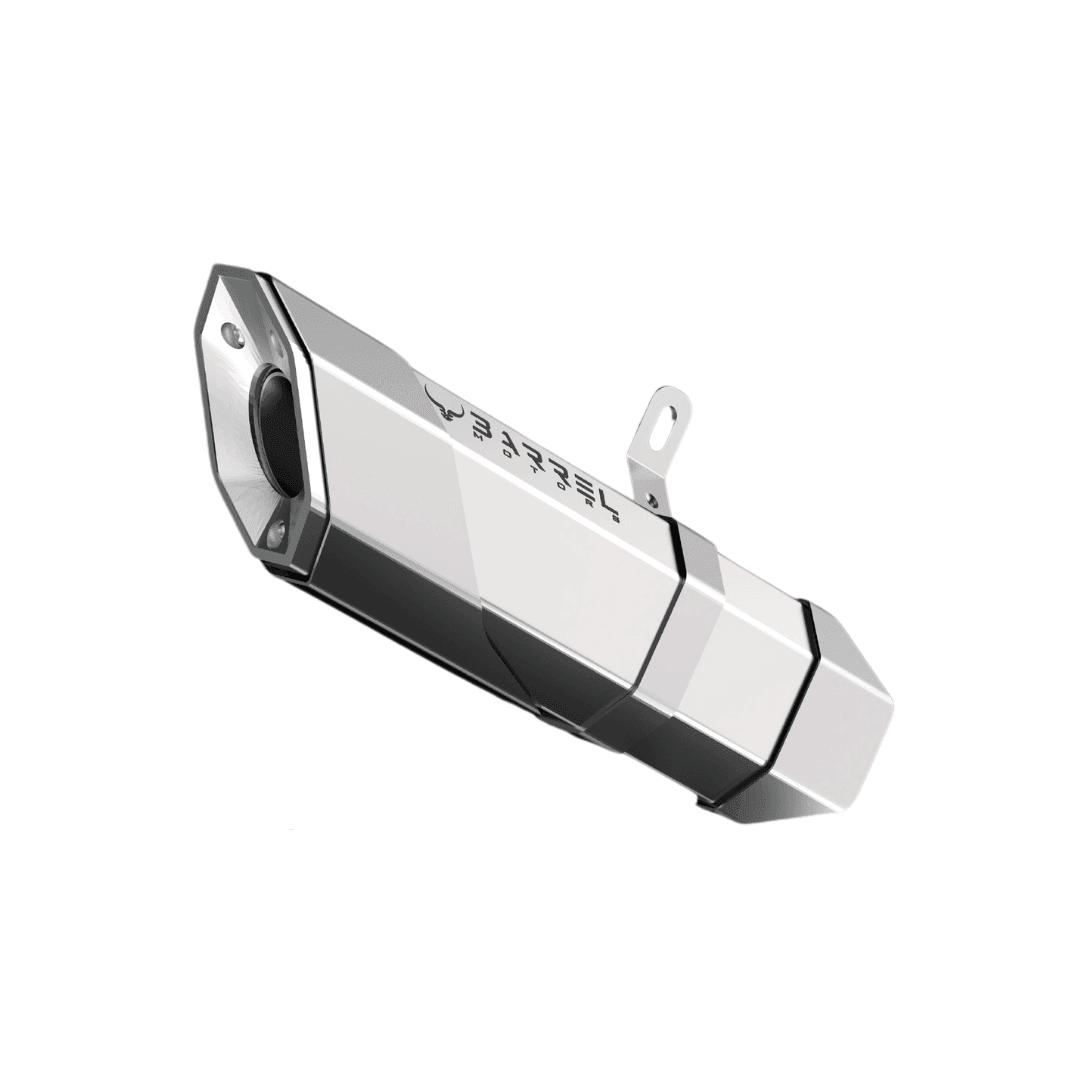 Barrel Rogue 2.0 for Triumph 400 with link pipe - Barrel Exhaust