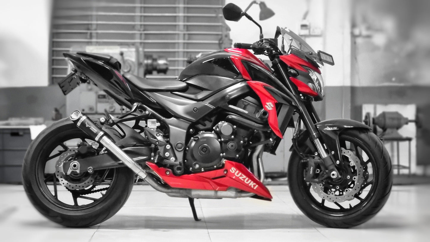 Barrel Outlaw Suzuki GSX-S750 with link pipe - Barrel Exhaust