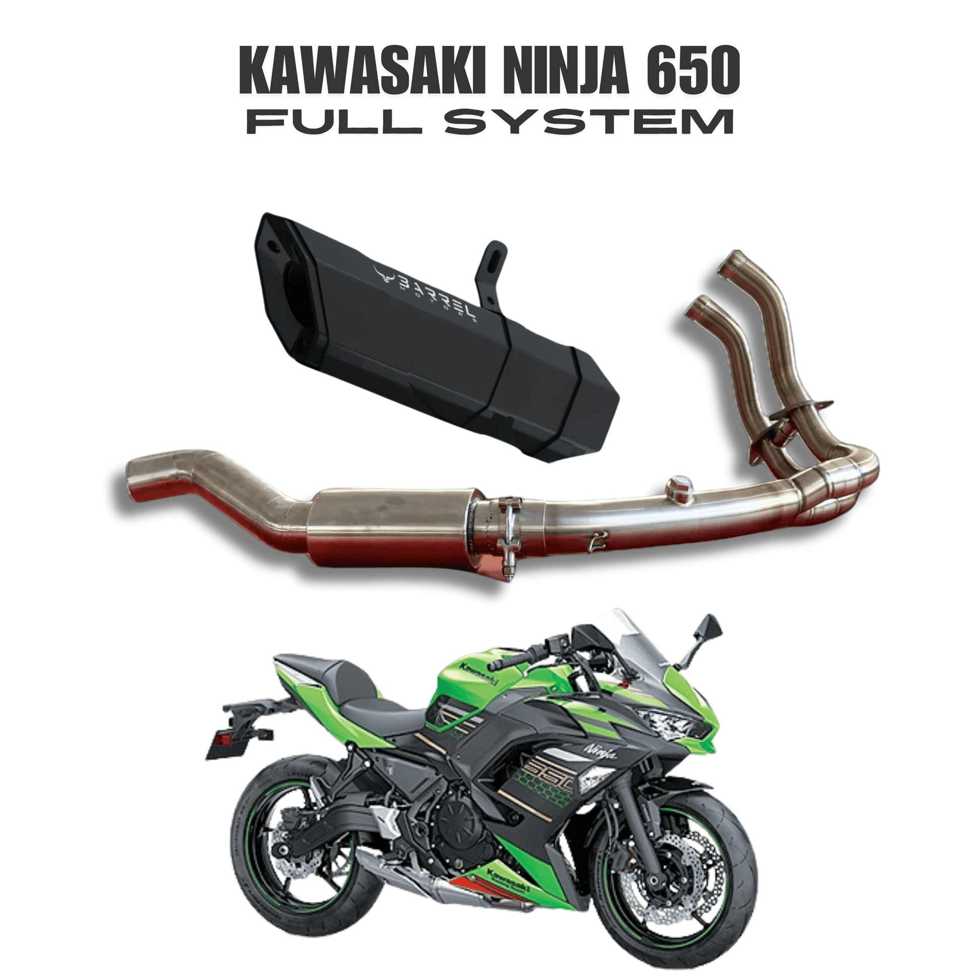 Barrel Rogue 2.0 for Kawasaki Ninja 650 Full System Barrel Exhaust