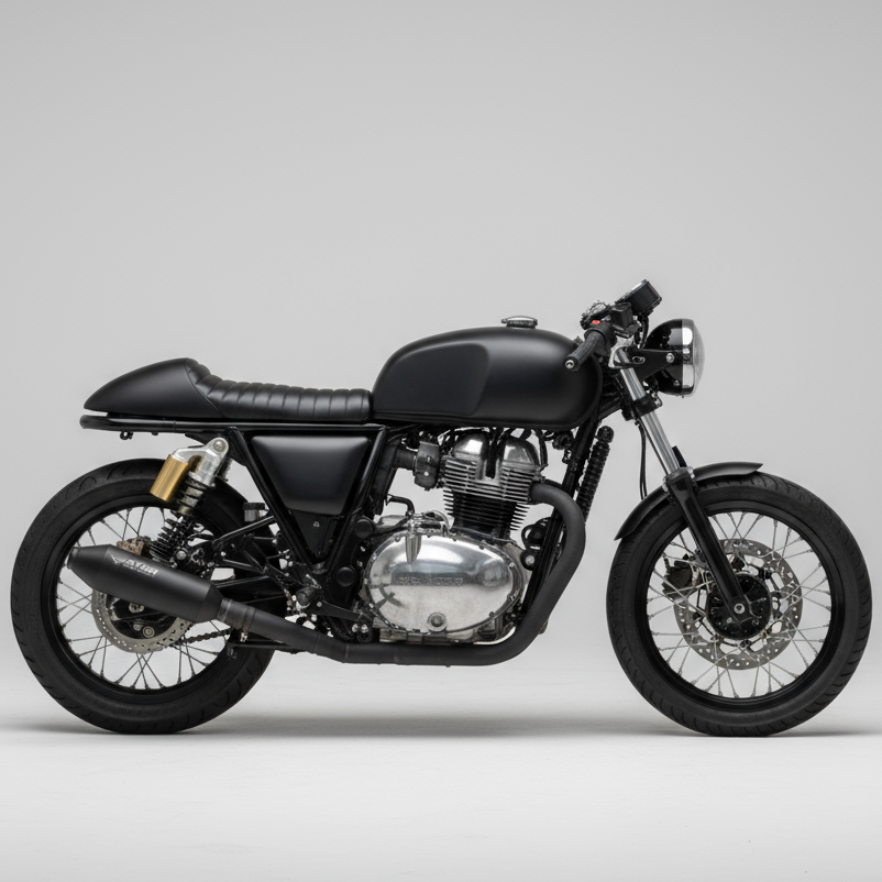 Barrel Atom for Interceptor 650/ GT 650 (Black) - Barrel Exhaust