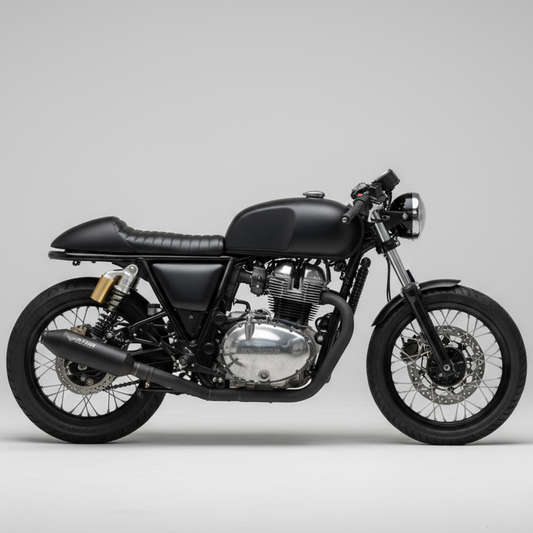 Barrel Atom for Interceptor 650/ GT 650 (Black) - Barrel Exhaust