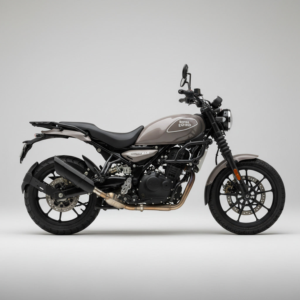 RE Guerrilla 450 with Barrel Exhaust Rogue Slipon