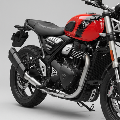 Barrel Rogue 2.0 for Triumph 400 with link pipe