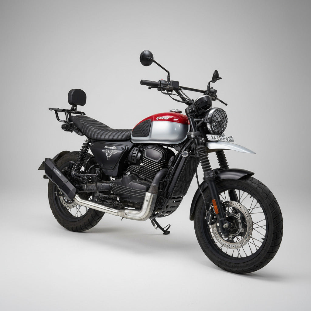Barrel Rogue 2.0 for Yezdi Scrambler with Link Pipe - Barrel Exhaust