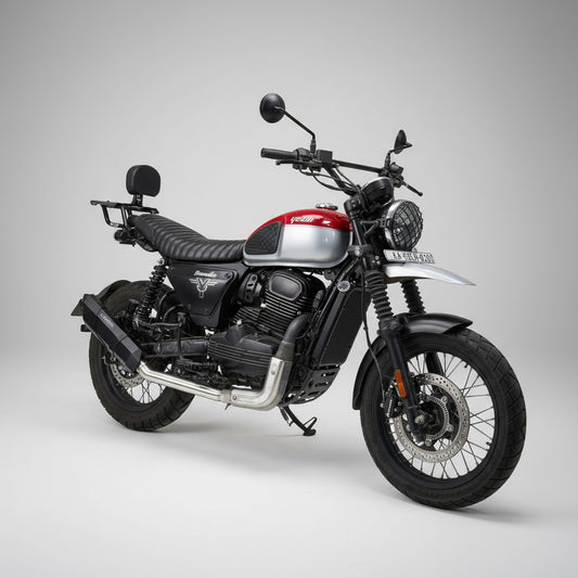 Barrel Rogue 2.0 for Yezdi Scrambler with Link Pipe - Barrel Exhaust