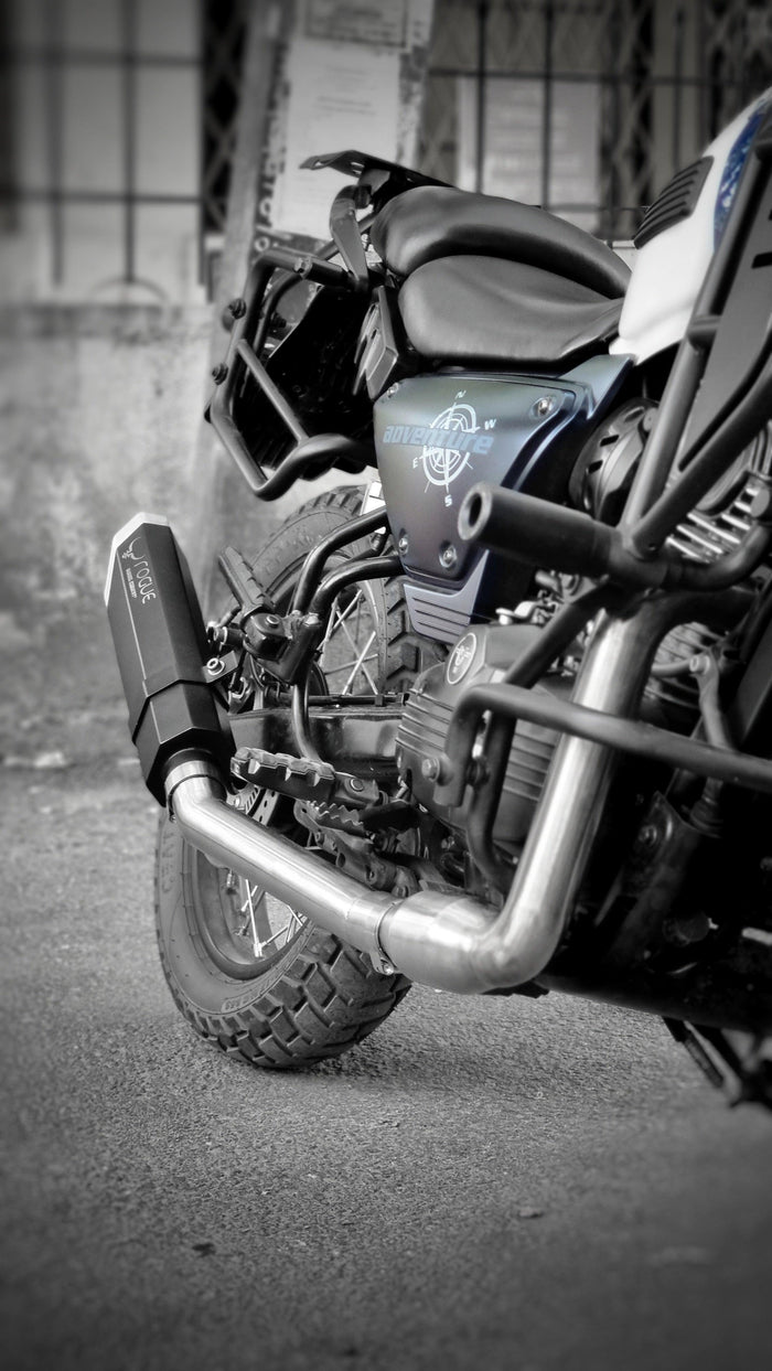 Barrel Rogue 2.0 for Yezdi Adventure with Link Pipe - Barrel Exhaust